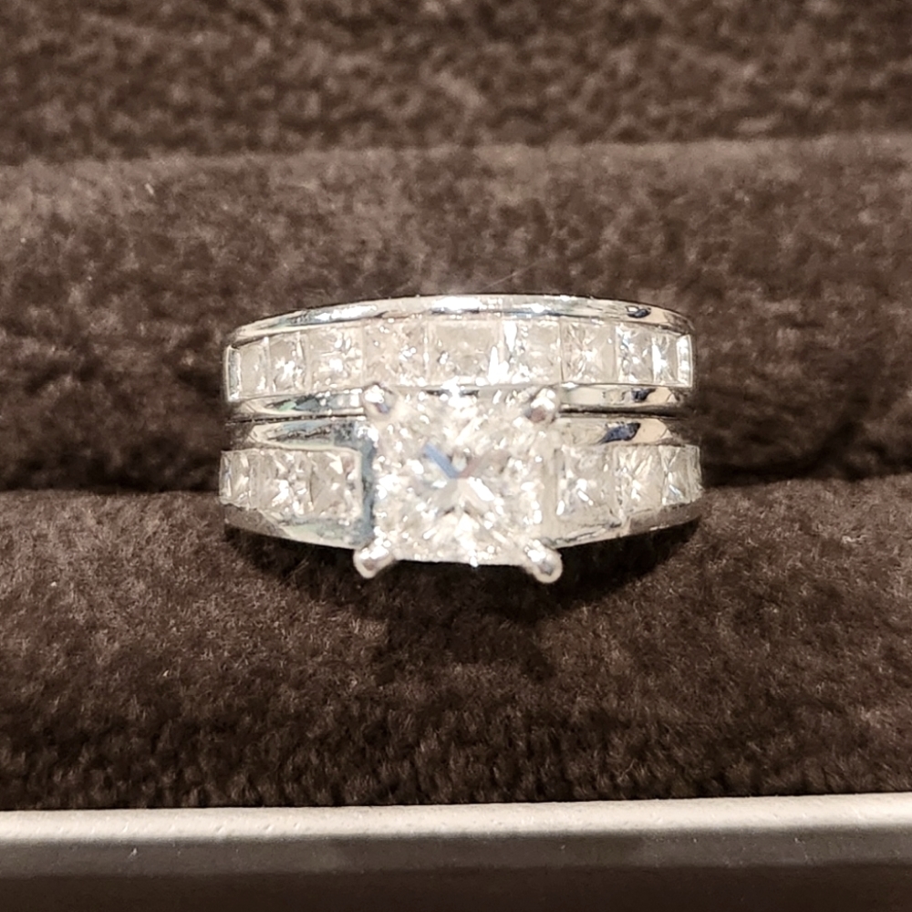 Platinum and Diamond Wedding Set